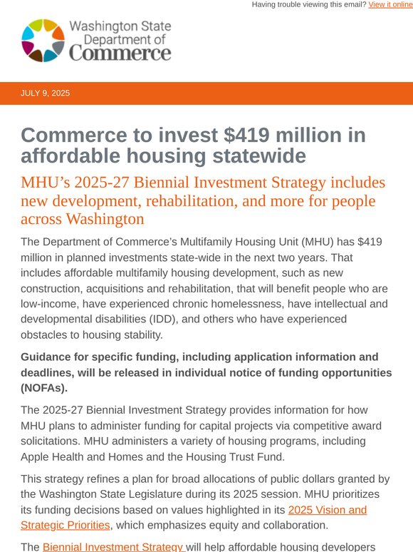 Commerce to invest $419 million in affordable housing statewide