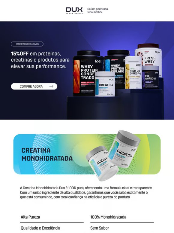 Ainda dá tempo🏃‍♀️15% OFF + 15% OFF com cupom EMAILDUX