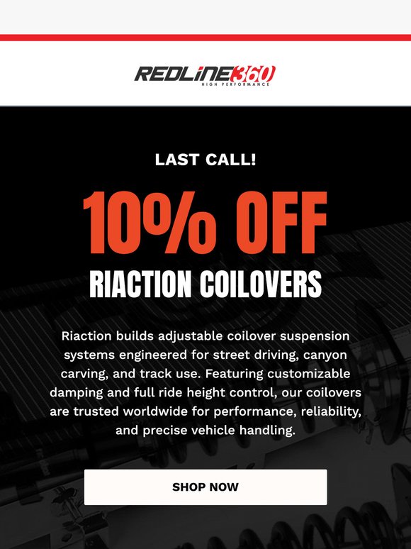 Last Call! Save on Riaction Coilovers