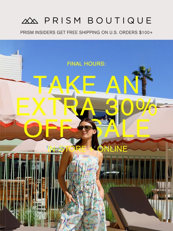 30% off ENDS TONIGHT