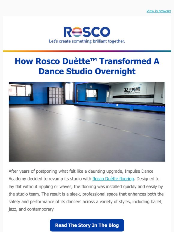 Rosco Duètte™: The Smarter, Faster Way to Upgrade Your Dance Studio