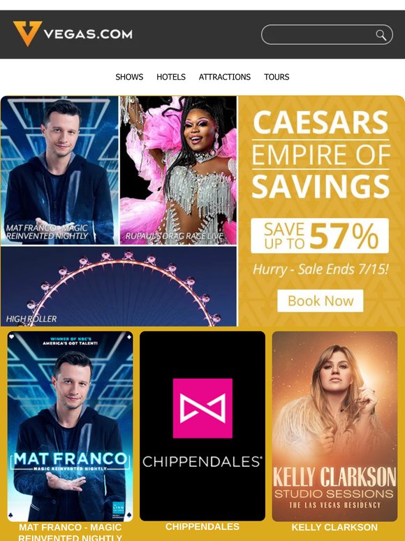Caesars Entertainment Sale | Shows Up to 57% Off!