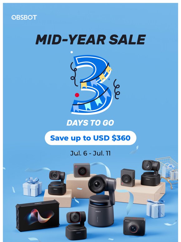 Only 3 Days Left for OBSBOT Mid-Year Sale!
