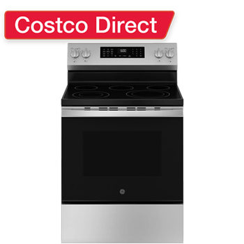 GE 30-inch 5.3 cu. ft. Free-Standing Electric Convection Range with No Preheat Air Fry and EasyWash Oven Tray
