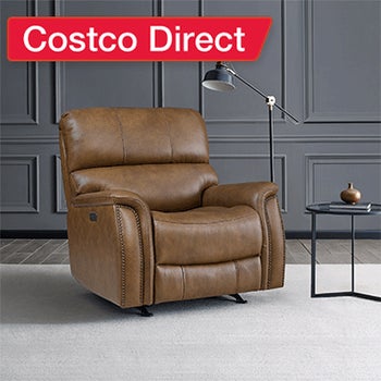 Barcalounger Presley Leather Power Rocker Recliner with Power Headrest
