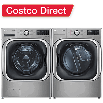 LG 5.2 cu. ft. Mega Capacity Front Load Washer and 9.0 cu. ft. Mega Capacity Dryer with Built-In Intelligence
