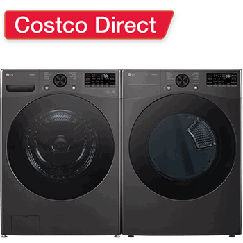 LG 4.5 cu. ft. Front Load Washer with TurboWash 360 and 7.4 cu. ft. Dryer with TurboSteam and Built-In Intelligence