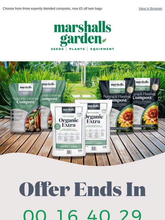 £5 Off Customer Favourite Composts Ends Tonight!