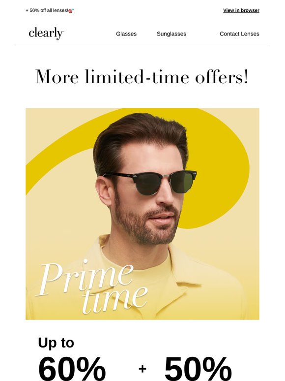 Up to 60% off frames