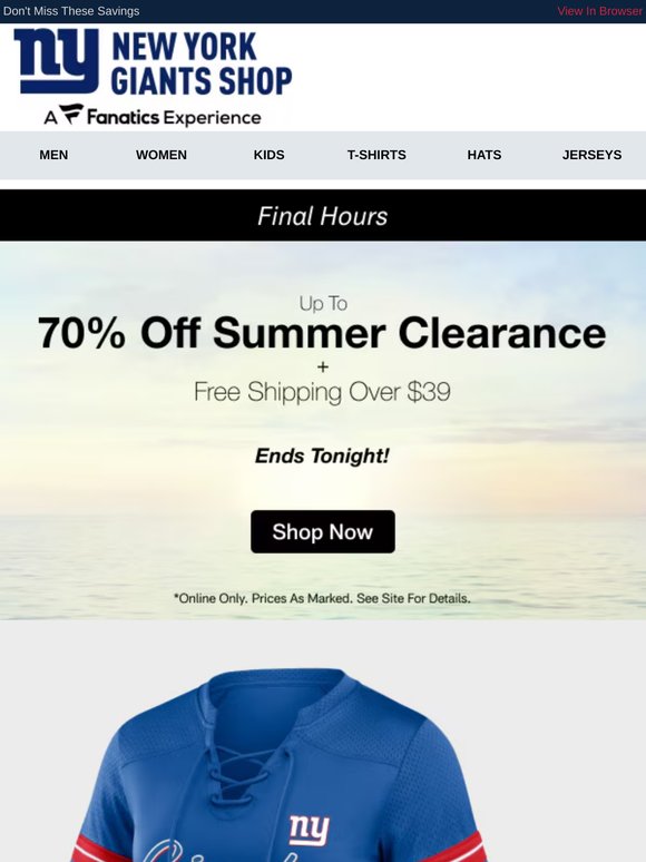 Final Hours... Up to 70% Off Summer Clearance Event