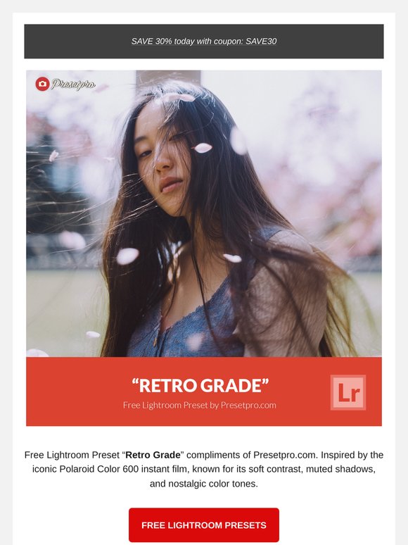 FREE Lightroom Presets "RETRO Grade"