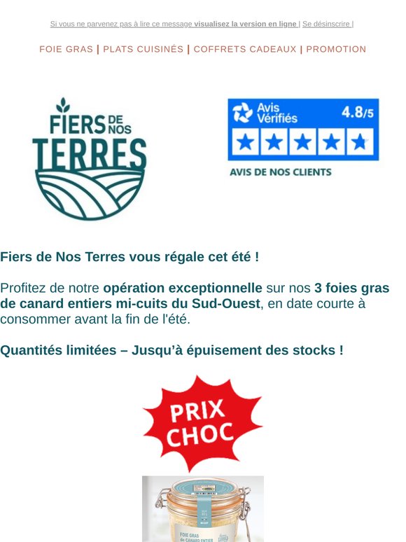 📣PRIX CHOCS sur nos Foies Gras du Sud-Ouest – Offre à durée limitée !
