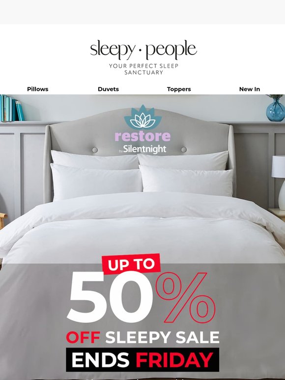 Up to 50% off. Stay cool and sleep better. 💙