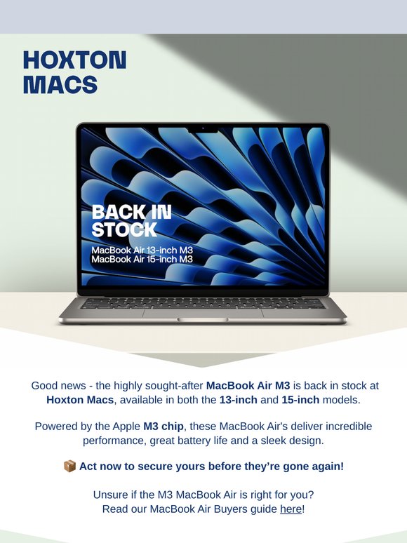 📣 MacBook Air M3 Back in Stock – Don’t Miss Out