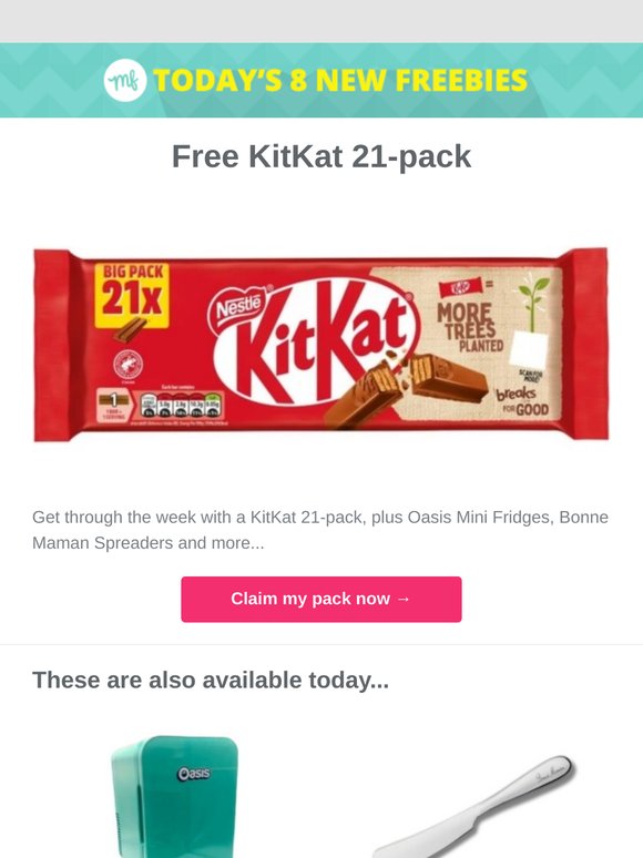 Free KitKat 21-pack
