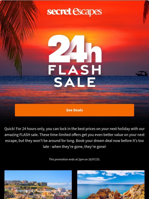 Up to 59% off! 24-hr FLASH Sale