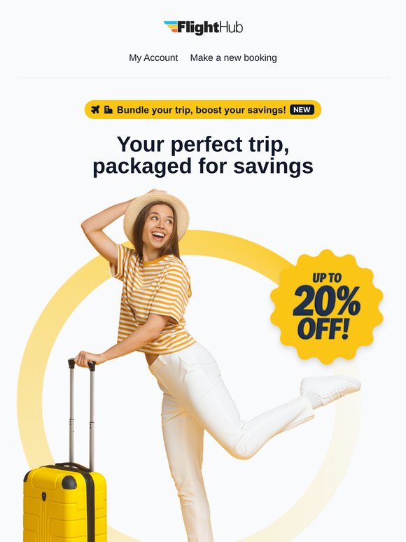 🛫 Flight + Hotel bundles just landed—save up to 20%!