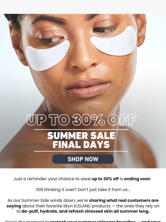 ⏳ Summer Sale ends soon — don’t miss up to 30% off
