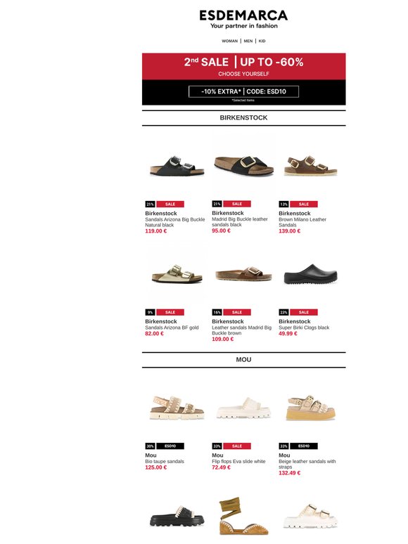 2nd Sale with soul: Birkenstock, Wonders, MOU and HOFF with up to -60% off!