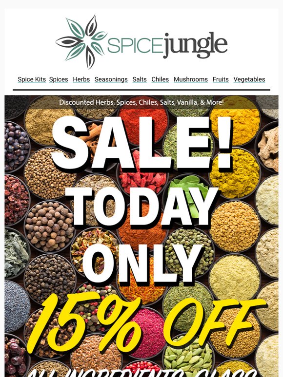 Amazin' Deals At Spice Jungle! 15% Off!