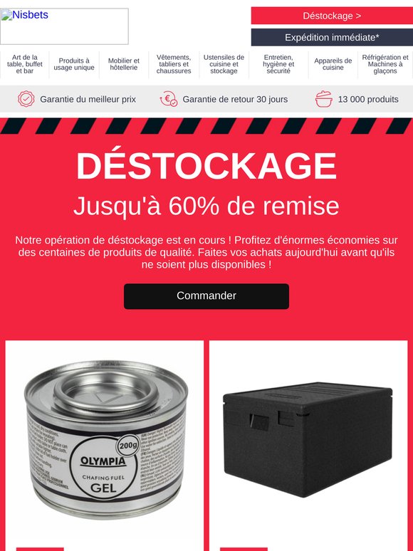 DÉSTOCKAGE : jusqu'à 60% de réduction