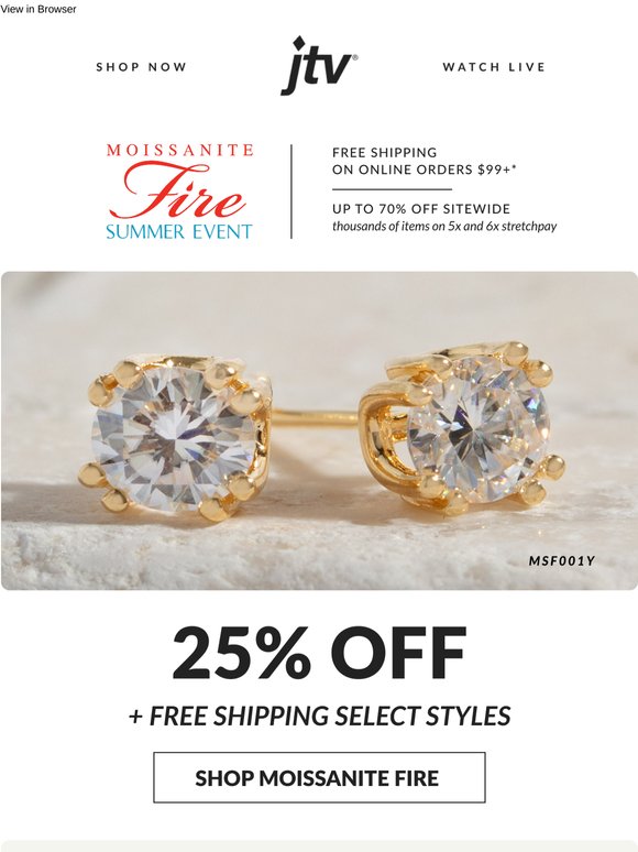 FREE Shipping on select Moissanite Fire!