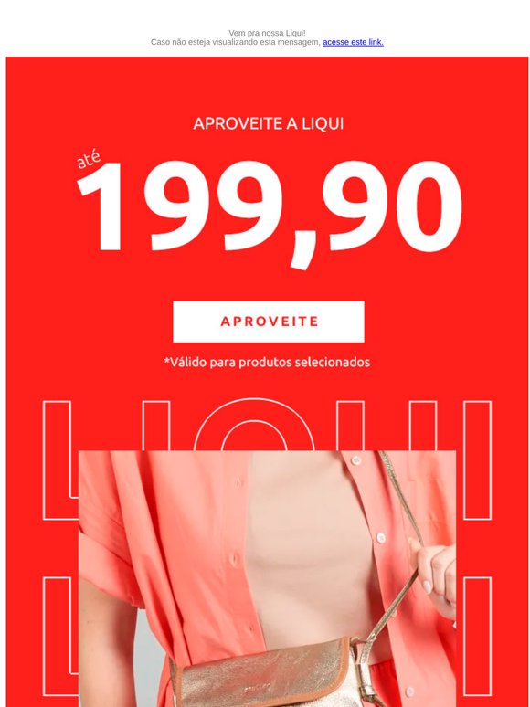 Sapatos e bolsas até R$ 199,90