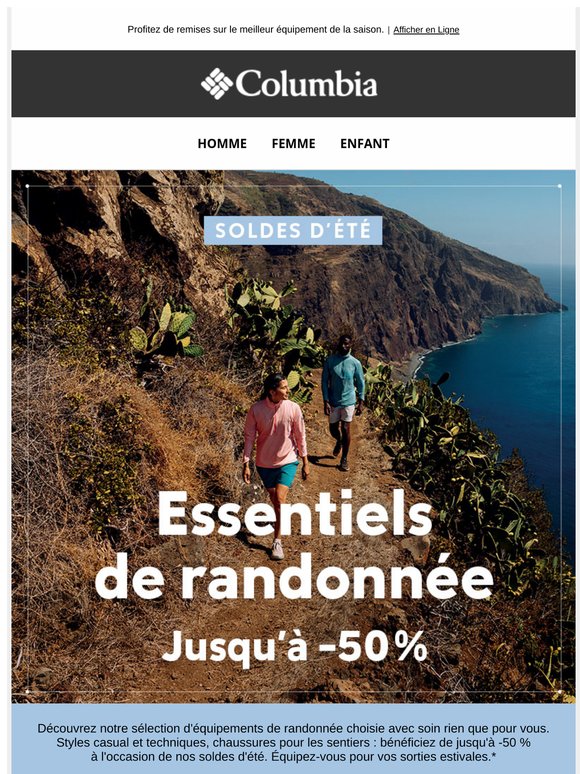 Vos essentiels de randonnée jusqu'à -50 % !