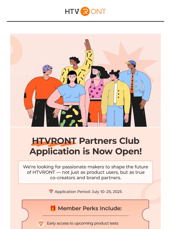 We’d Love to Invite You to Apply – HTVRONT Partners Club