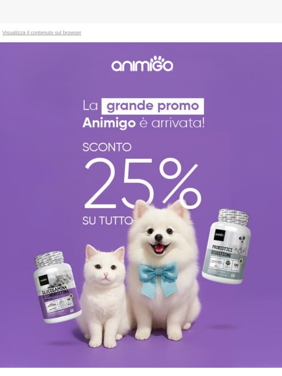 25% di Sconto su Tutto! 🐶😺