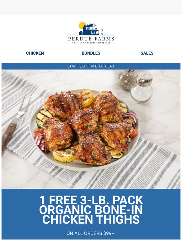 FLASH SALE: Free Organic Bone-in Chicken Thighs🔥