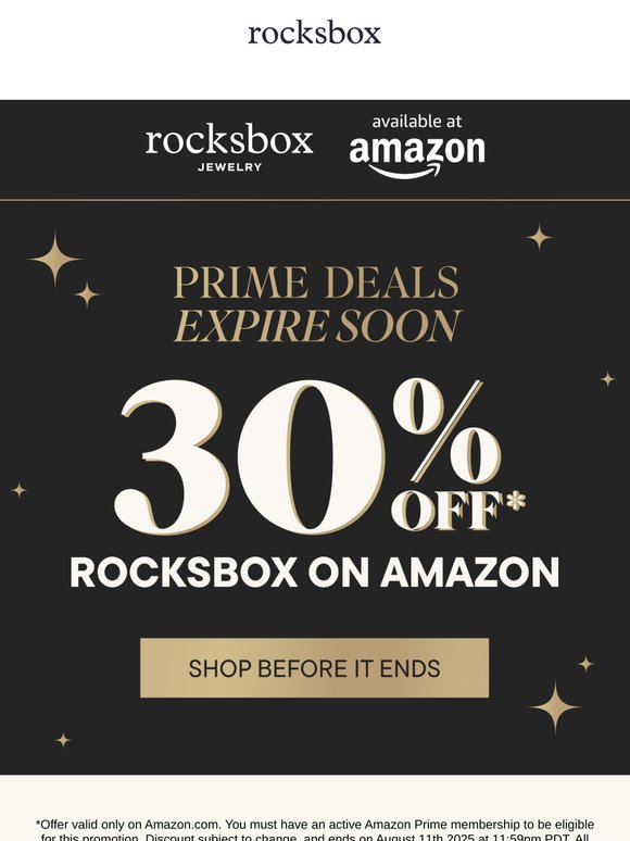 Final Hours: 30% Off Rocksbox on Amazon