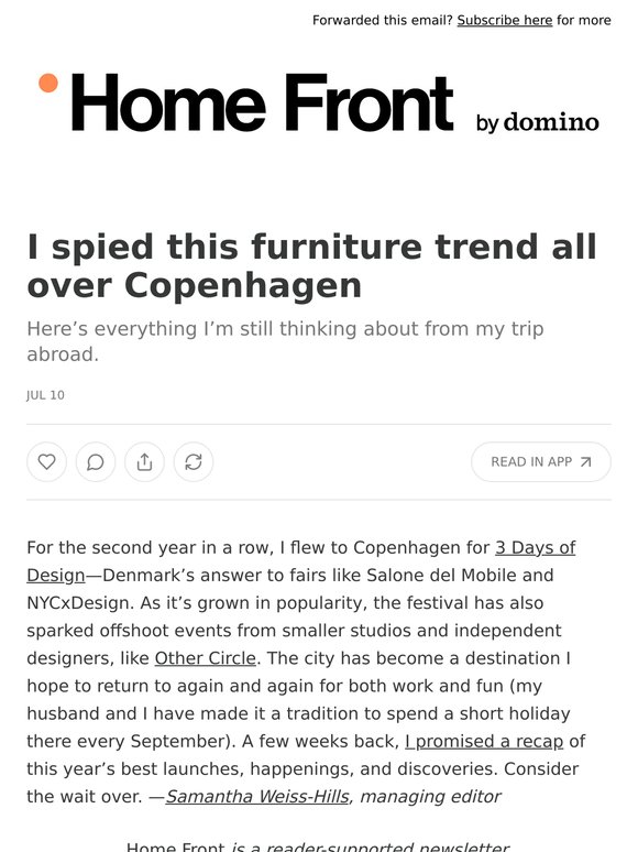 I spied this furniture trend all over Copenhagen