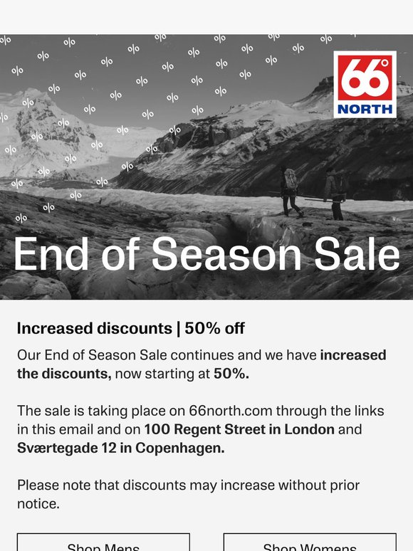 Increased discounts | 50% off