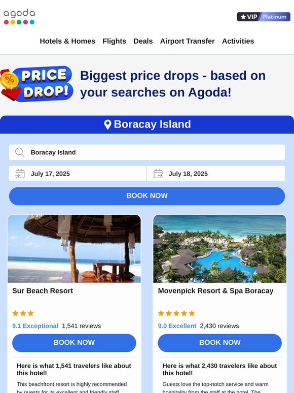 —, top price drops in Boracay Island, selected for you!