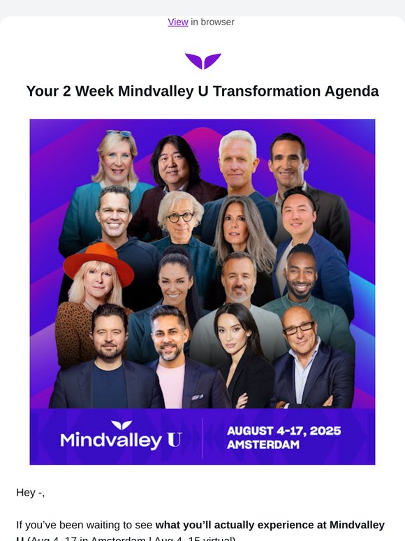 Your 2-week Mindvalley U Agenda Is Here (And It’s Epic.)