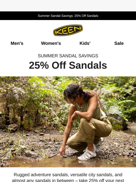 25% Off Sandals, Happening Now