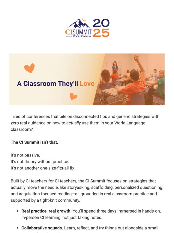 Most PD ends when you leave. The CI Summit sticks with you all year.