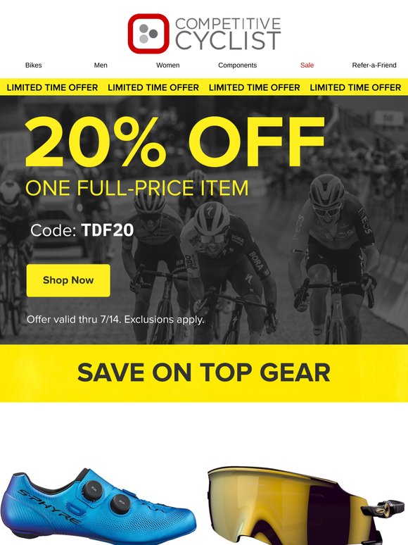🚴 Celebrate the Tour with 20% Off