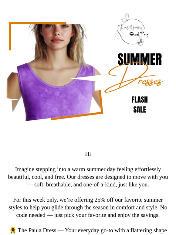Your Perfect Summer Dress —Last Chance for 25% Off ends Saturday