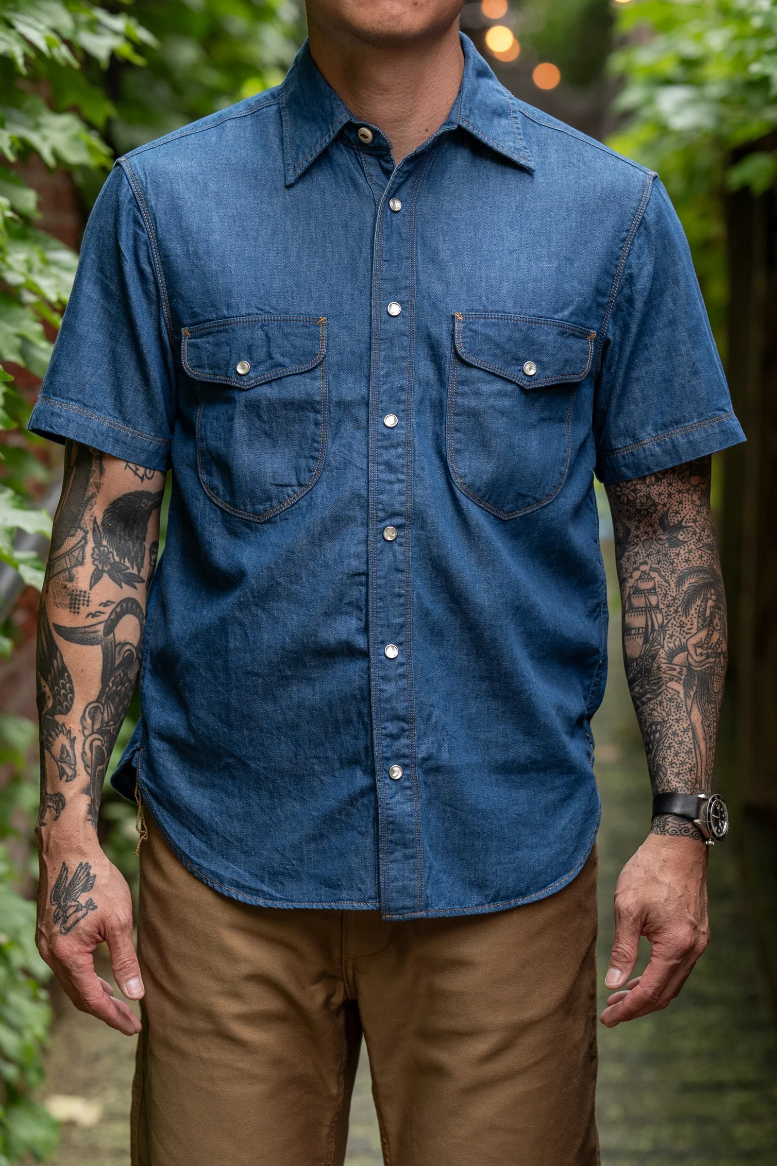 Image of Freenote Cloth Bodie S/S - Vintage Blue Denim