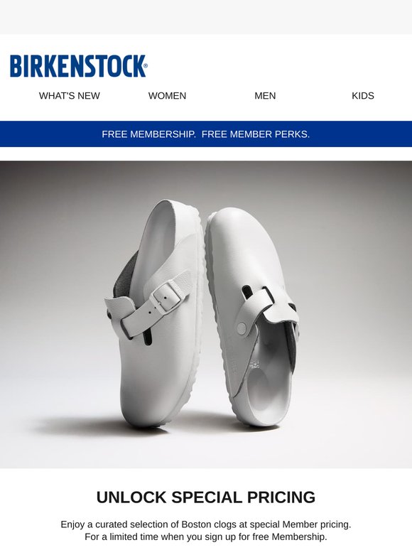 Unlock Members-Only pricing on Boston clogs