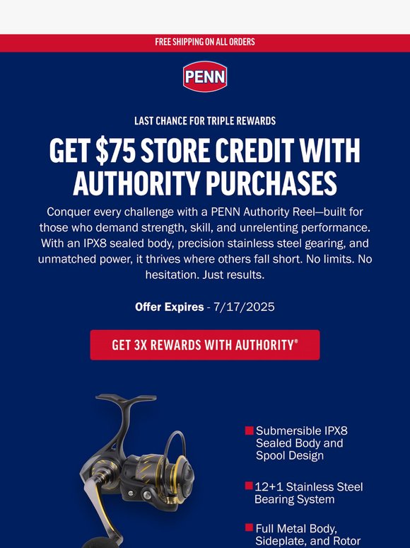 Last Chance for Triple Rewards On Authority!