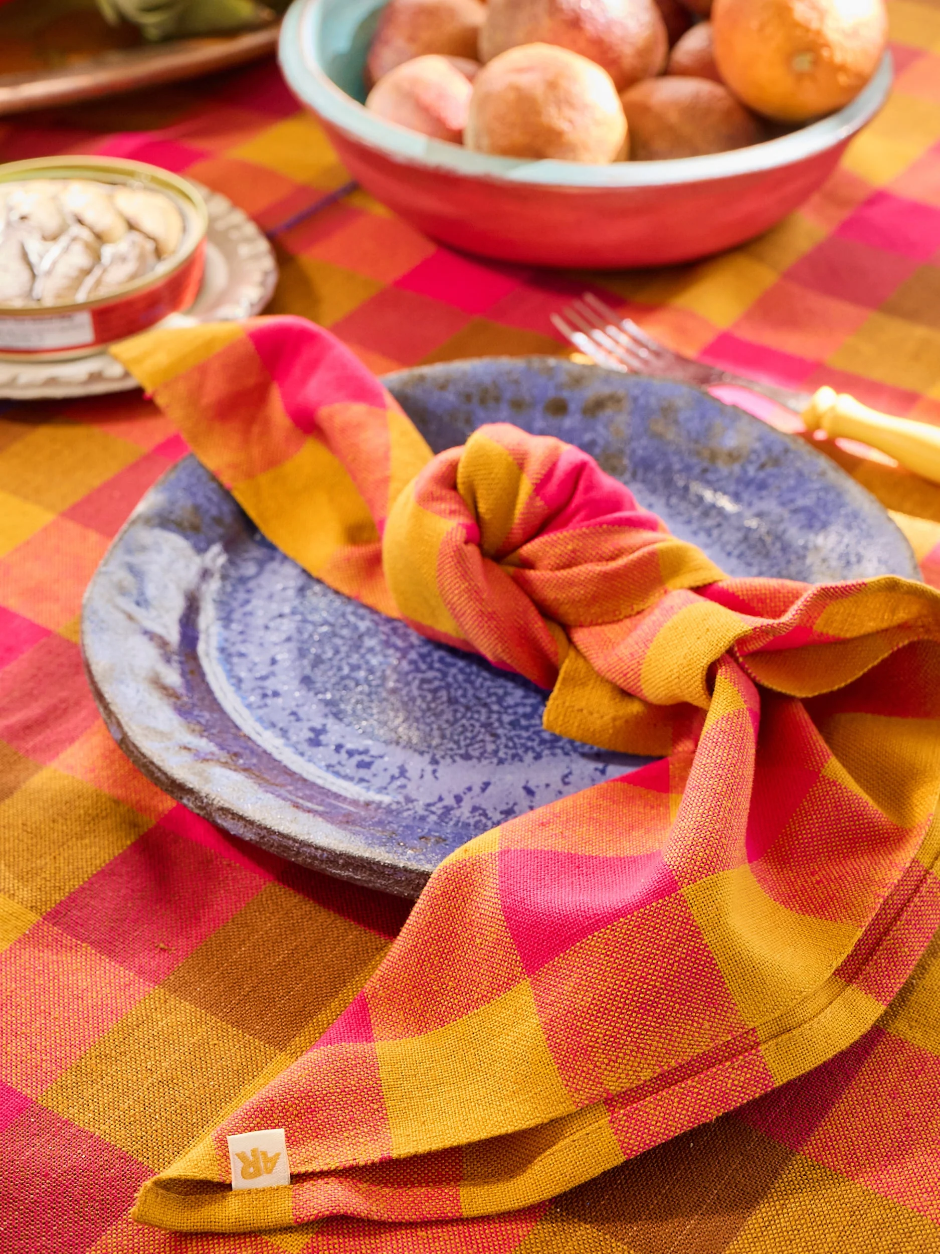 Image of Big Gingham Napkin Pair - Pink