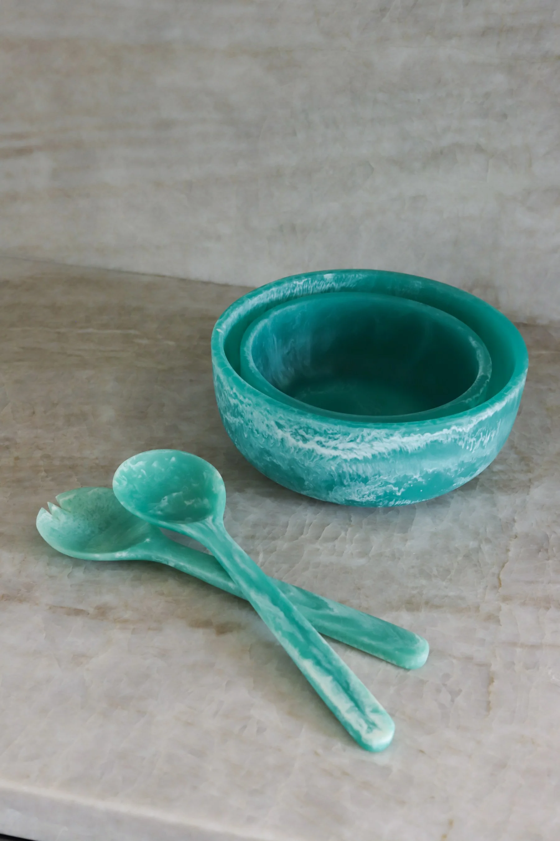 Image of Large Teal Serving Bowl