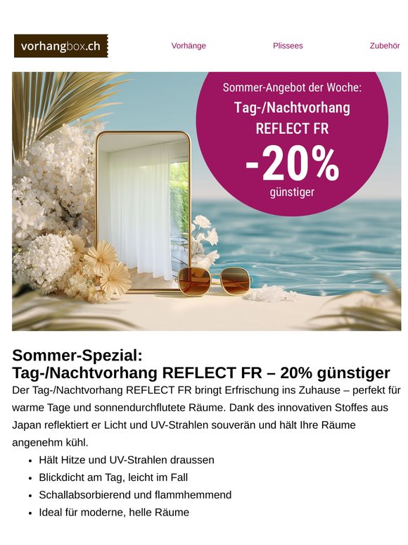 Sommer-Spezial: Tag-/Nachtvorhang REFLECT FR – 20% günstiger