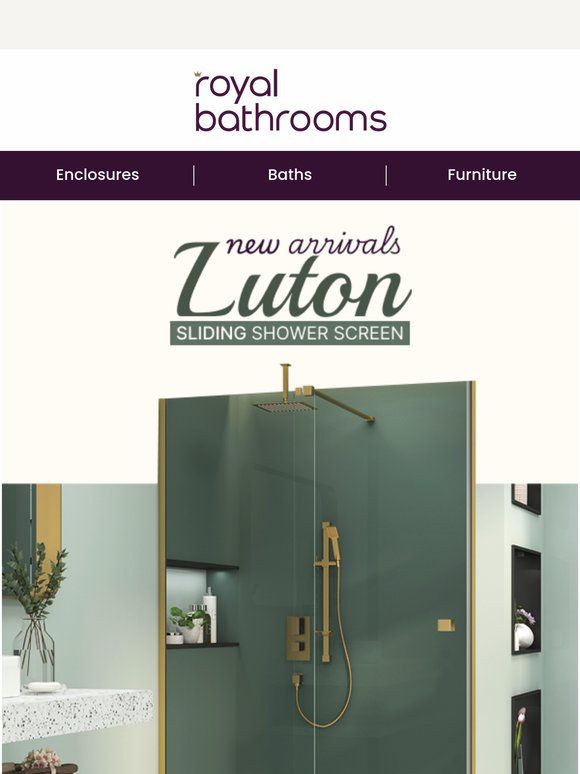 ✨ New Arrival: Luton Sliding Shower Screens in 3 Chic Finishes