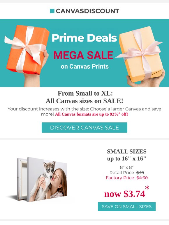 Prime Deals for you: up to -92% on ALL Canvases! ⚡