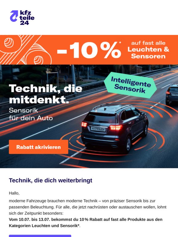Spare 10 % Rabatt auf Leuchten & Sensorik