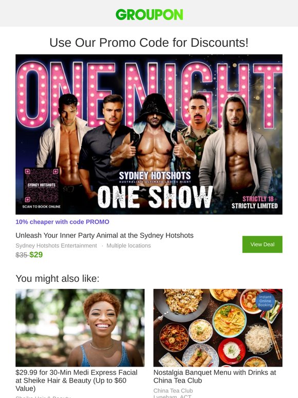 Get an extra discount on the deal you viewed